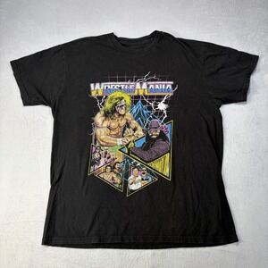 Vintage WWF Wrestle Mania VI‎ Shirt Black adult Size Large